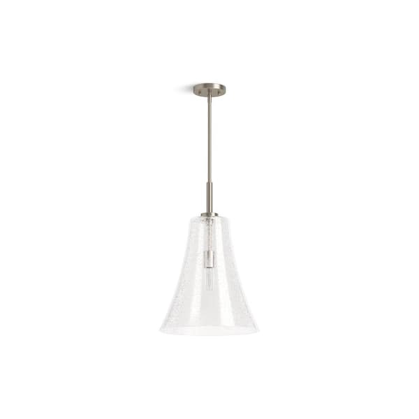 KOHLER Simplice 10 in. 1-Light Brushed Nickel Shaded Pendant