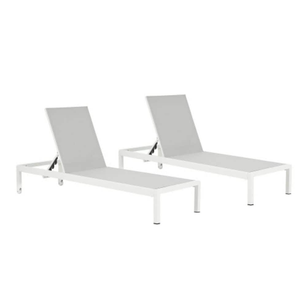 Beach Lounge Chair Set, Adjustable Backrest Height, 2-Piece, Gray+White price history on PriceWatchPro