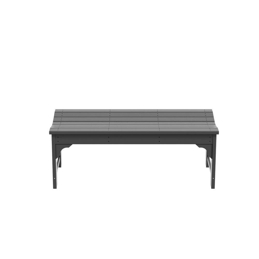 Gray 48-Inch Weather-Resistant Backless Outdoor Bench