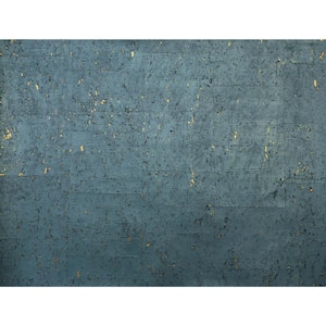 Teal Cork Paper Unpasted Matte Wallpaper ( 36 in. x 24 ft.)