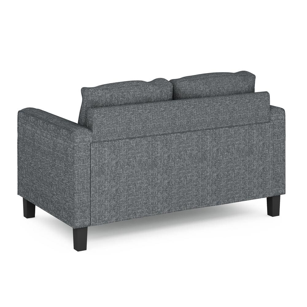 Bayonne 54'' Gunmetal Modern Upholstered Loveseat with Pillow Back