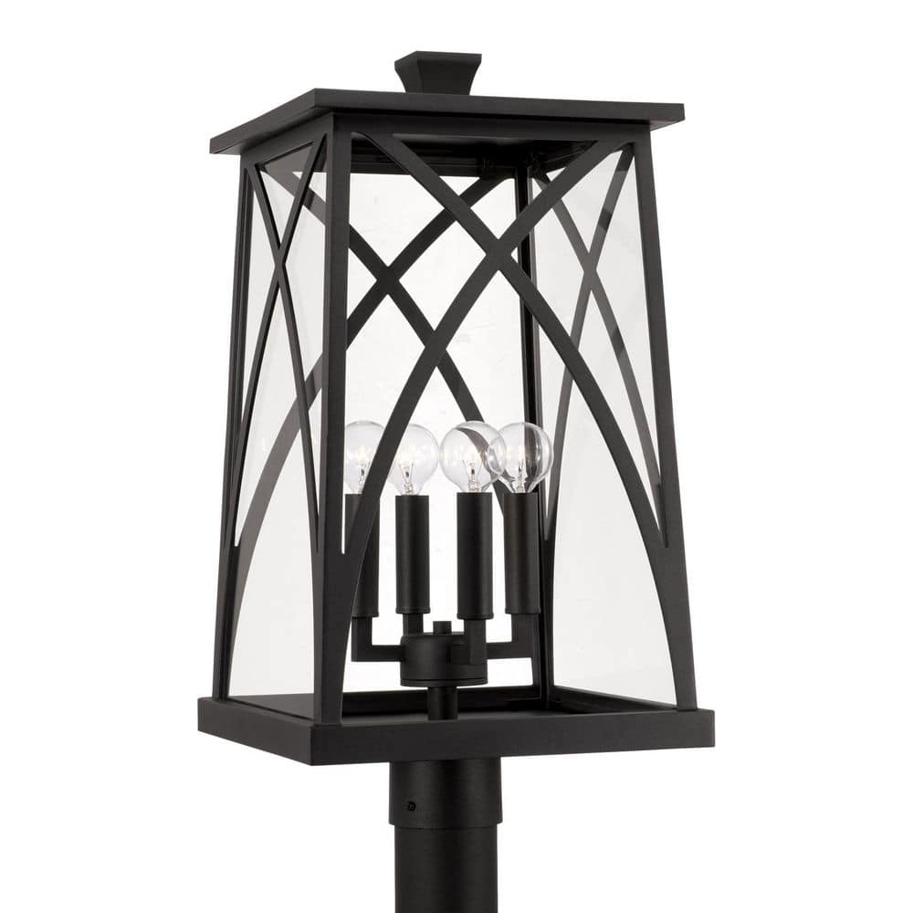 Marshall 4-Light Black Metal Hardwired Outdoor Rust Resistant Post Light with No Bulbs Included price history on PriceWatchPro