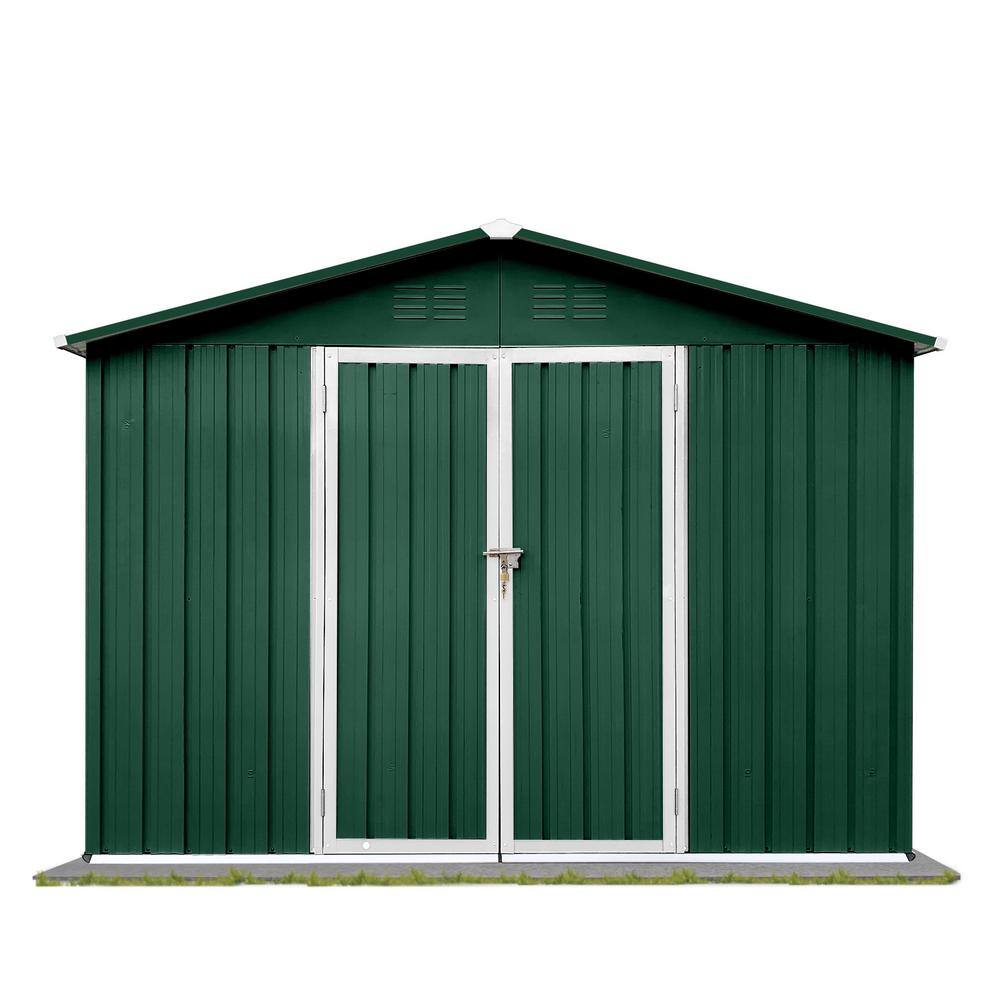 8 ft. x 6 ft. Outdoor Metal Storage Tool Shed with 48 sq. ft. Coverage ...