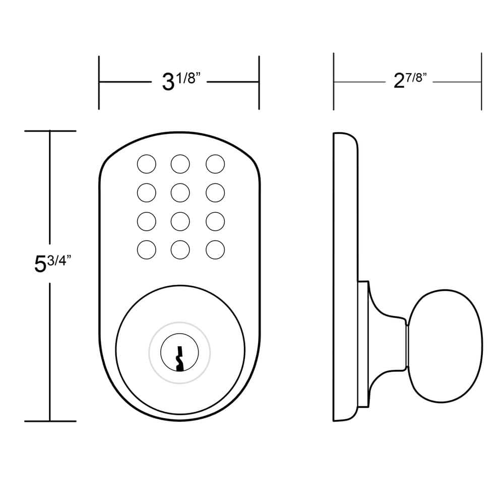 Satin Nickel Electronic Keypad Entry Door Knob