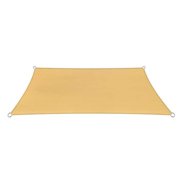 12 ft. x 16 ft. Rectangle Sun Shade Sail, Permeable HDPE UV Block Sunshade Outdoor Patio Canopy Cover