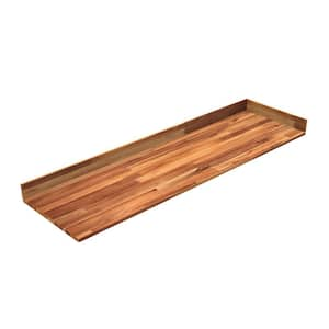 85 in. x 24 in. x 1 in. Acacia Vanity Top with Backsplash, Golden Teak