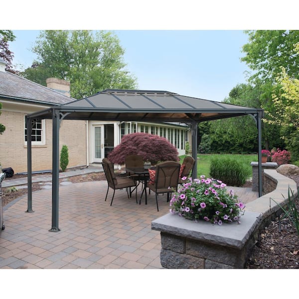 CANOPIA by PALRAM Martinique 10 ft. x 12 ft. Gray/Bronze Outdoor Gazebo