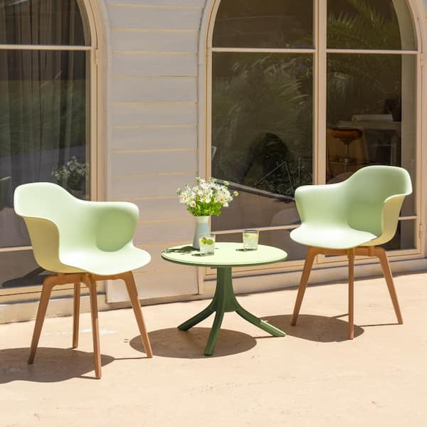 Lagoon Seattle Olive Green Round Resin 2-in-1 Side Table