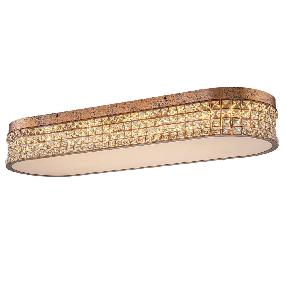 Allenglade 38.6 in. LED Antique Brass Crystal Flush Mount Light price history on PriceWatchPro