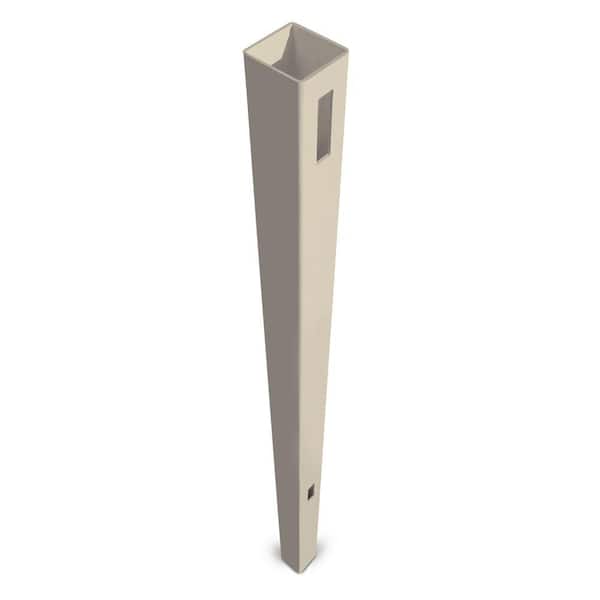 Veranda Pro Series 5 in. x 5 in. x 8-1/2 ft. Tan Vinyl Anaheim Heavy Duty Routed Fence End Post