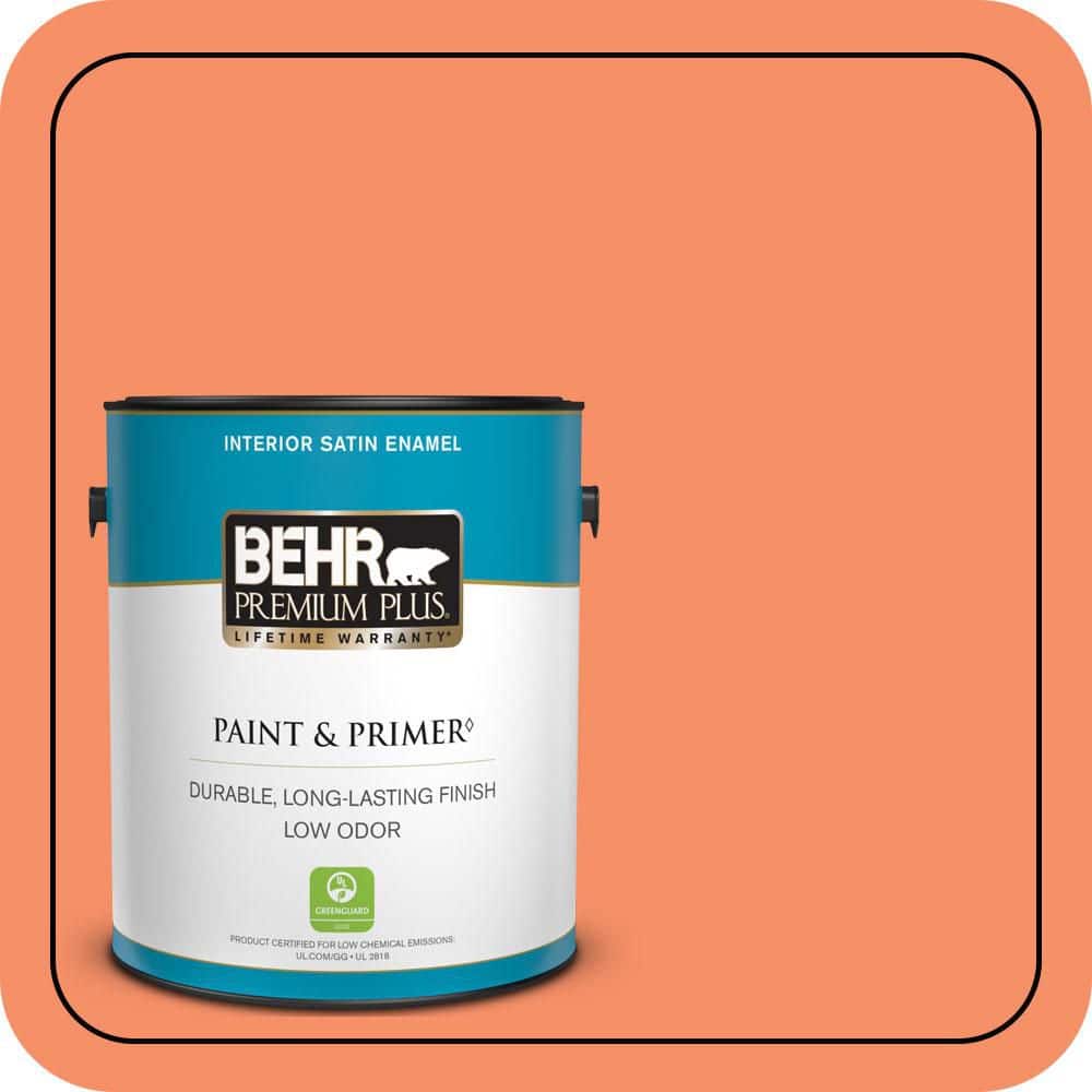 1 gal. #210B-5 Tangerine Dream Satin Enamel Low Odor Interior Paint & Primer price history on PriceWatchPro