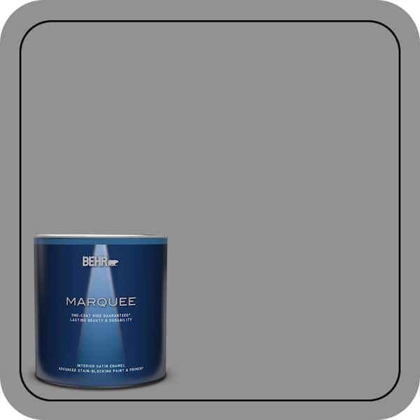 BEHR MARQUEE 1 qt. #N520-4 Cool Ashes One-Coat Hide Satin Enamel Interior Paint & Primer