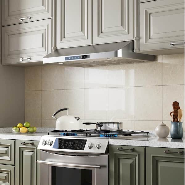42 in. 900CFM Ducted Under Cabinet Range Hood in Stainless Steel with 3-Way Venting Removable LEDS and Gesture Control