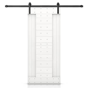 42 in. x 84 in. Pure White Stained DIY Knotty Pine Wood Interior Sliding Barn Door with Hardware Kit