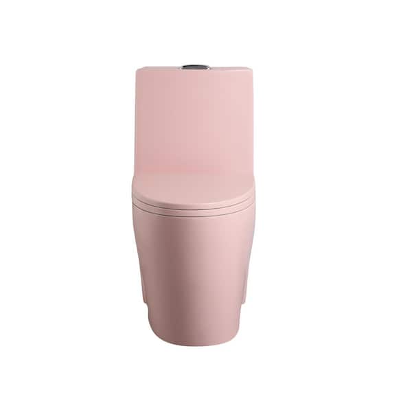 12 in. Rough In 1-Piece 1.1/1.6 GPF Dual Flush Elongated Toilet in Pink