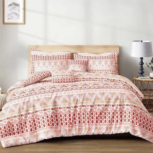 Shatex 3 Piece All Season Bedding Queen size Comforter Set, Ultra Soft Polyester Elegant Bedding Comforters Pink