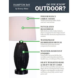 Chaleston 28 in. Black Outdoor/Indoor Tapered Table Lamp