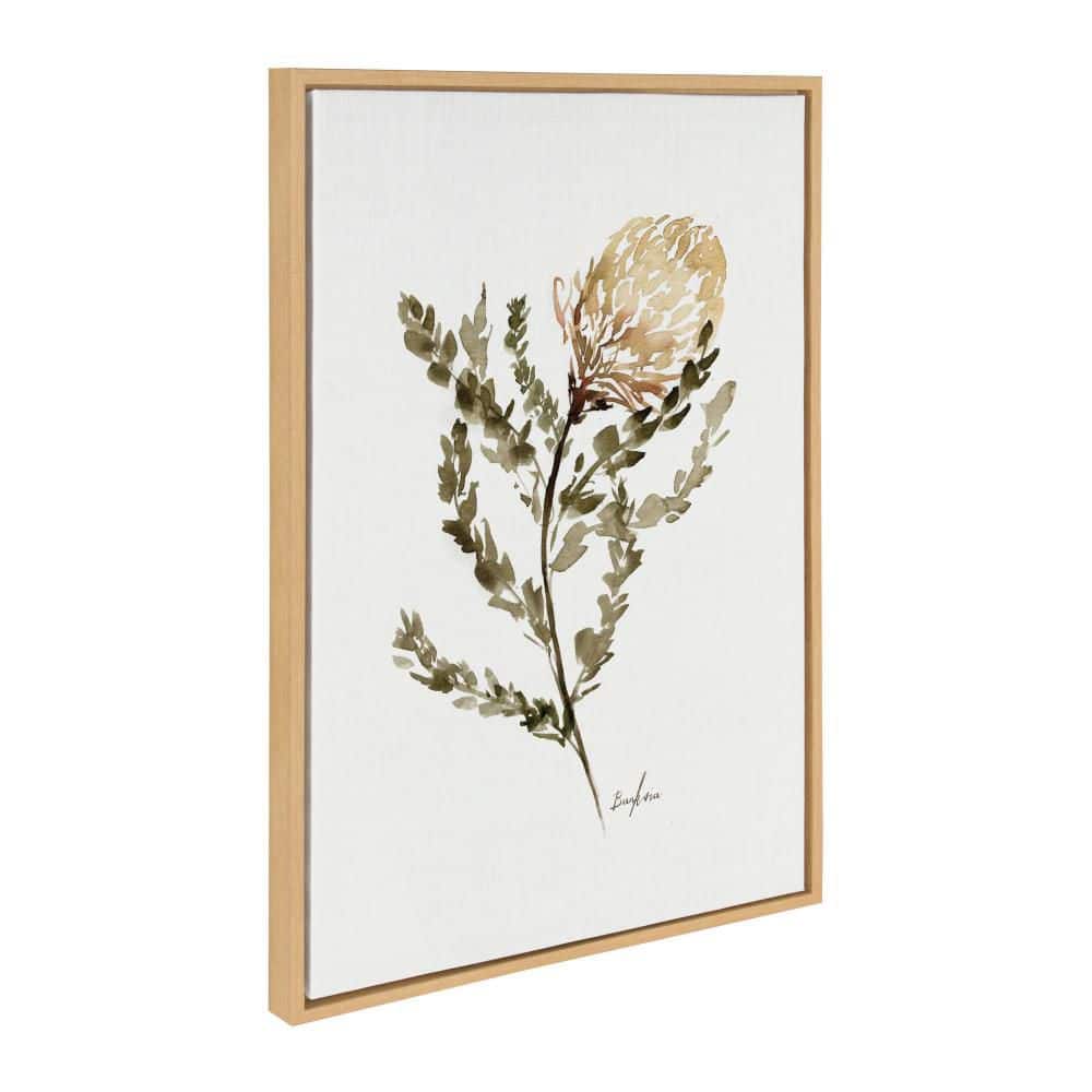 Natural Wild Banksia Floral Print on Canvas with Polystyrene Frame