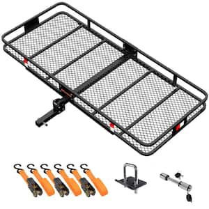 500lb Capacity Rustproof Hitch Mount Cargo Carrier 70inx30inx 6in Foldable Extra Strong Arm & Increased Ground Clearance