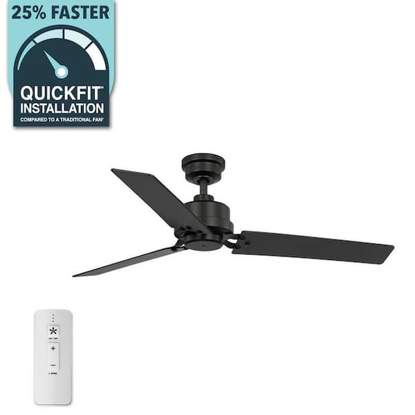 Hampton Bay Stance 52 in. Indoor/Outdoor Matte Black Ceiling Fan with Remote Control