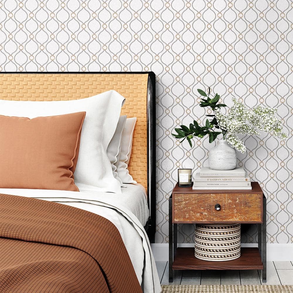 Platinum Geometric Self-Adhesive Vinyl Wallpaper, 20.5" x 216"