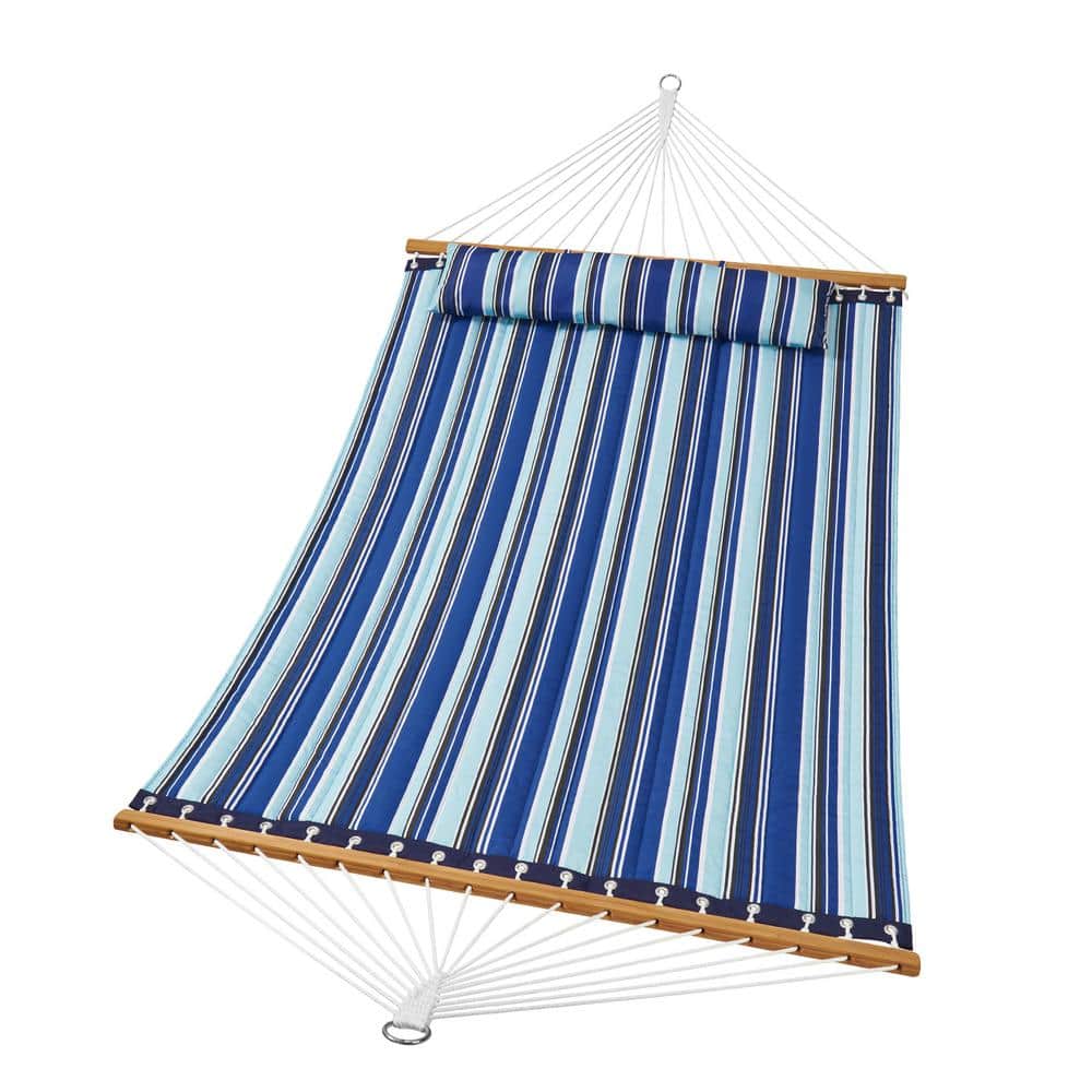 12 ft. Double Quilted Fabric Hammock 2-Person Hammock with Hardwood Spreader Bars Detachable Pillow Chains for Outdoor price history on PriceWatchPro