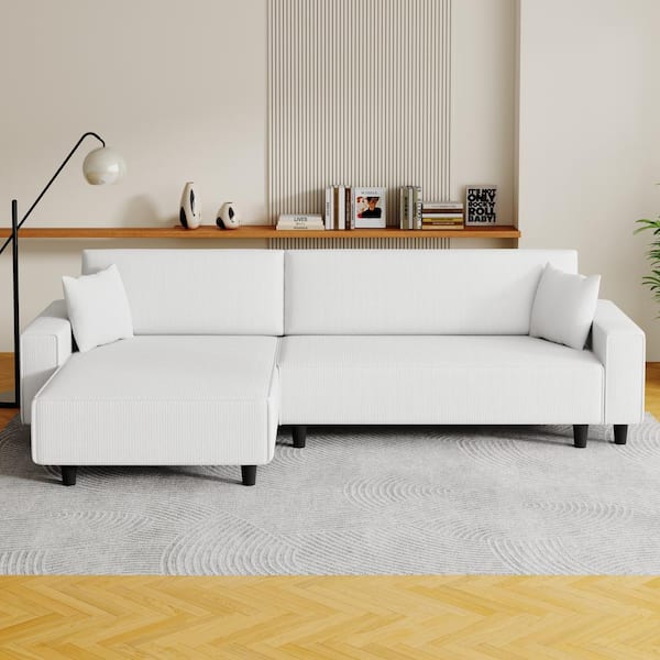 93 in. Beige Corduroy Polyester Twin Size Retractable Sofa Bed