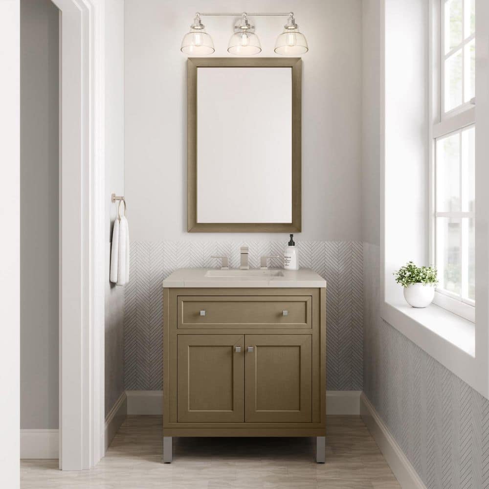 Chicago 30.0 in. Single Bath Vanity in Walnut Whisper with Siberian Quartz Top price history on PriceWatchPro