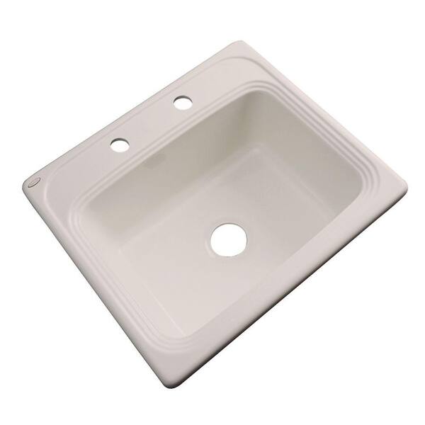 Thermocast Wellington Drop-in Acrylic 25x22x9 in. 2-Hole Single Bowl Kitchen Sink in Desert Bloom