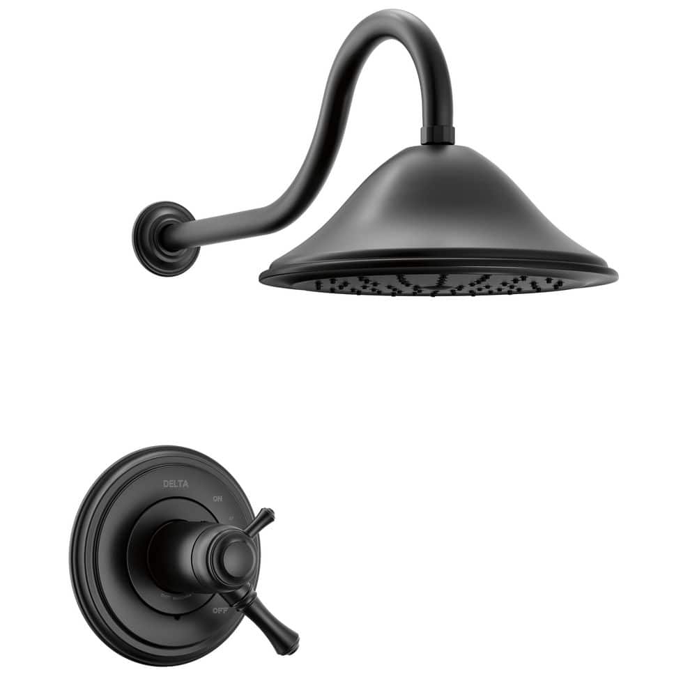 Delta Cassidy TempAssure 2-Handle Shower Trim in Matte Black