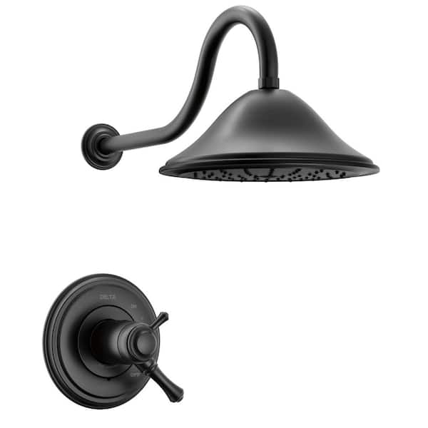 Cassidy TempAssure 2-Handle Shower Trim in Matte Black (Valve Not Included)