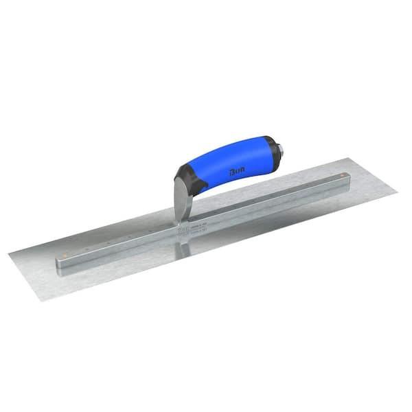 Bon Tool 20 in. x 5 in. Razor Stainless Steel Square End Finish Trowel with Comfort Wave Handle and Long Shank