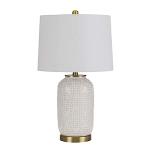 24 in. Ivory Ceramic Table Lamp with Shade