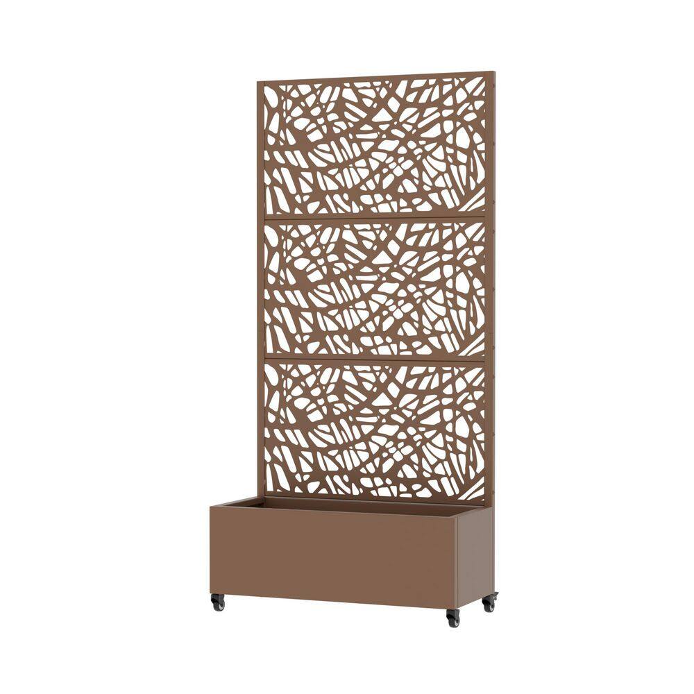 72 in. H x 35 in. W Metal Brown Rectangle Pots and Planter Raised Box with Trellis for Vine Climbing Plants price history on PriceWatchPro