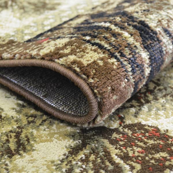 American Destination Getaway Trail Lodge Multi 2 ft. x 8 ft. Woven Animal Print Polypropylene Rectangle Area Rug