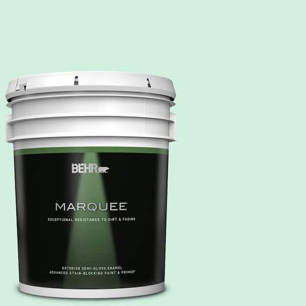 BEHR MARQUEE 5 gal. #480C-2 Pastel Jade Semi-Gloss Enamel Exterior Paint & Primer