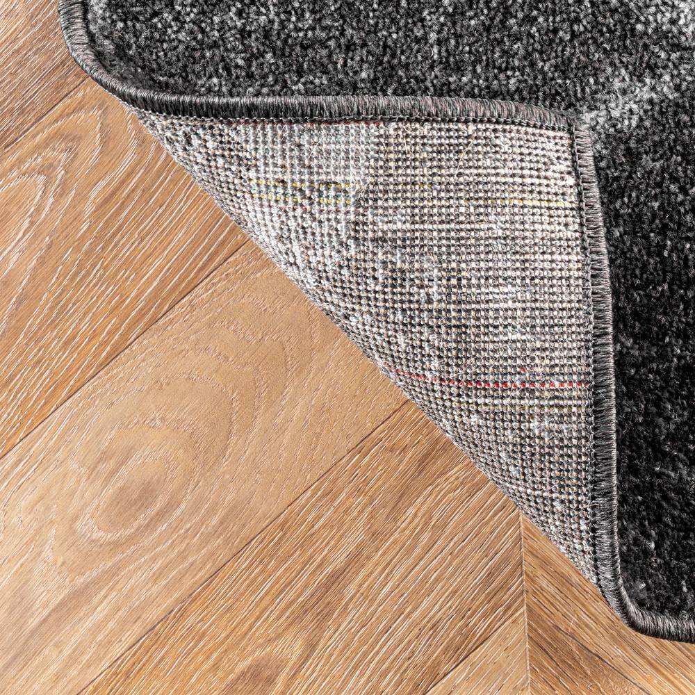 Thigpen Oval Dark Grey Synthetic 25" Spot-Resistant Rug
