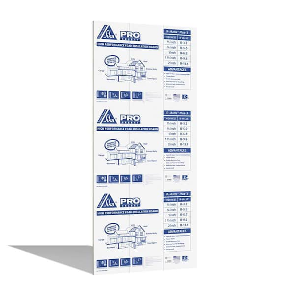 RMAX Pro Select R-Matte Plus-3, 0.5 in. x 48 in. x 8 ft. R-3.2 ISO Rigid Foam Board Insulation