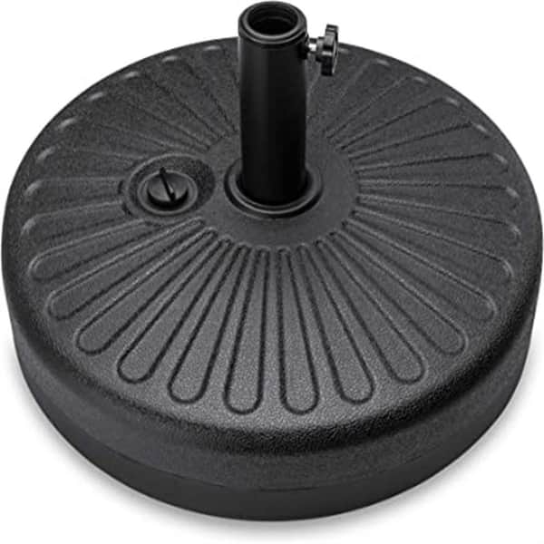 FAWEY TRED INC Fawey Plastic Round Fillable Patio Umbrella Base Stand in Black
