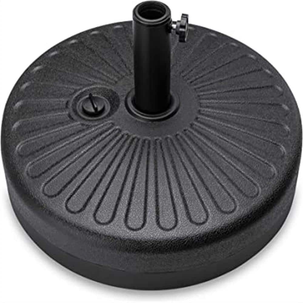 Fawey Plastic Round Fillable Patio Umbrella Base Stand in Black