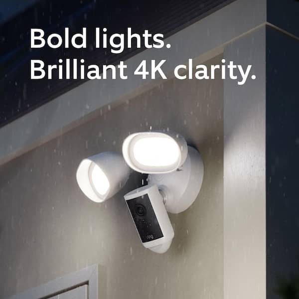 Floodlight Cam Pro Wired (2nd Gen) - Retinal 4K Security Camera, 10x Enhanced Zoom, Motion-Activated Floodlights, White