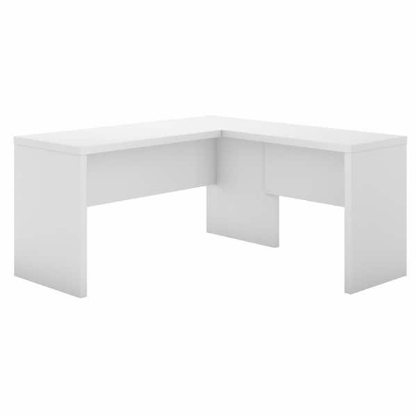 Bush Furniture Echo 60 in. L-Shaped Pure White Desk