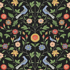 Onyx Bird Toile Vinyl Peel and Stick Wallpaper Roll (Covers 30.75 sq. ft.)