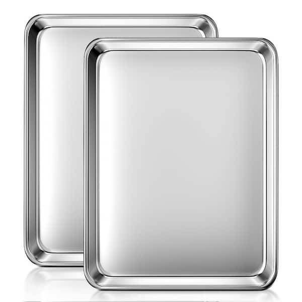 2-Piece 17.5 in. x 13 in. Baking Sheet, Commercial Grade Stainless Steel Cookie Sheets for Baking, Nonstick, Nontoxic