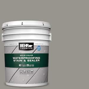 5 gal. #N360-4 Battleship Gray Solid Color Waterproofing Exterior Wood Stain and Sealer