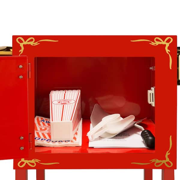 EXCLUSIVE-NEW 8 oz., Red 3 Gallons Per Batch- by Superior Popcorn Company- Movie Night Popcorn Popper Machine With Cart-Makes Approx 