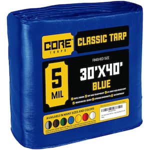30 ft. x 40 ft. Blue 5 Mil Heavy Duty Polyethylene Tarp, Waterproof, UV Resistant, Rip and Tear Proof