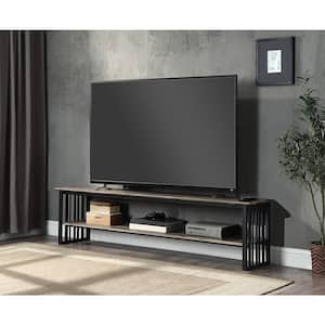 Zudora Oak and Sandy Black Finish TV Stand Fits TV's up to 75 in.
