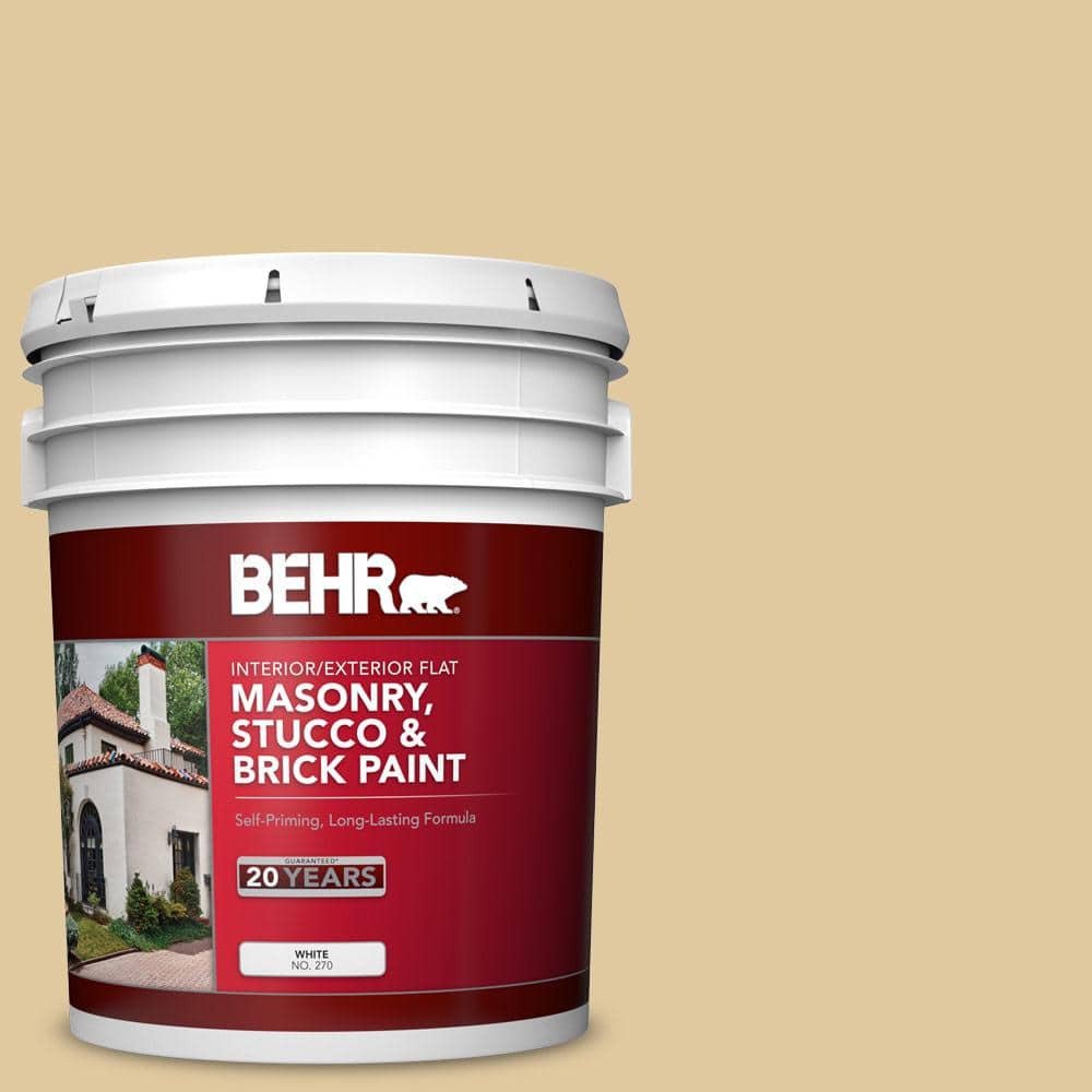 5 gal. #PPU7-19 Crepe Flat Interior/Exterior Masonry, Stucco and Brick Pain