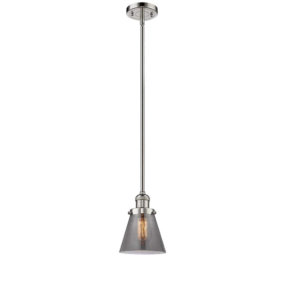 Polished Nickel 40" Mini Pendant Light with Glass Shade